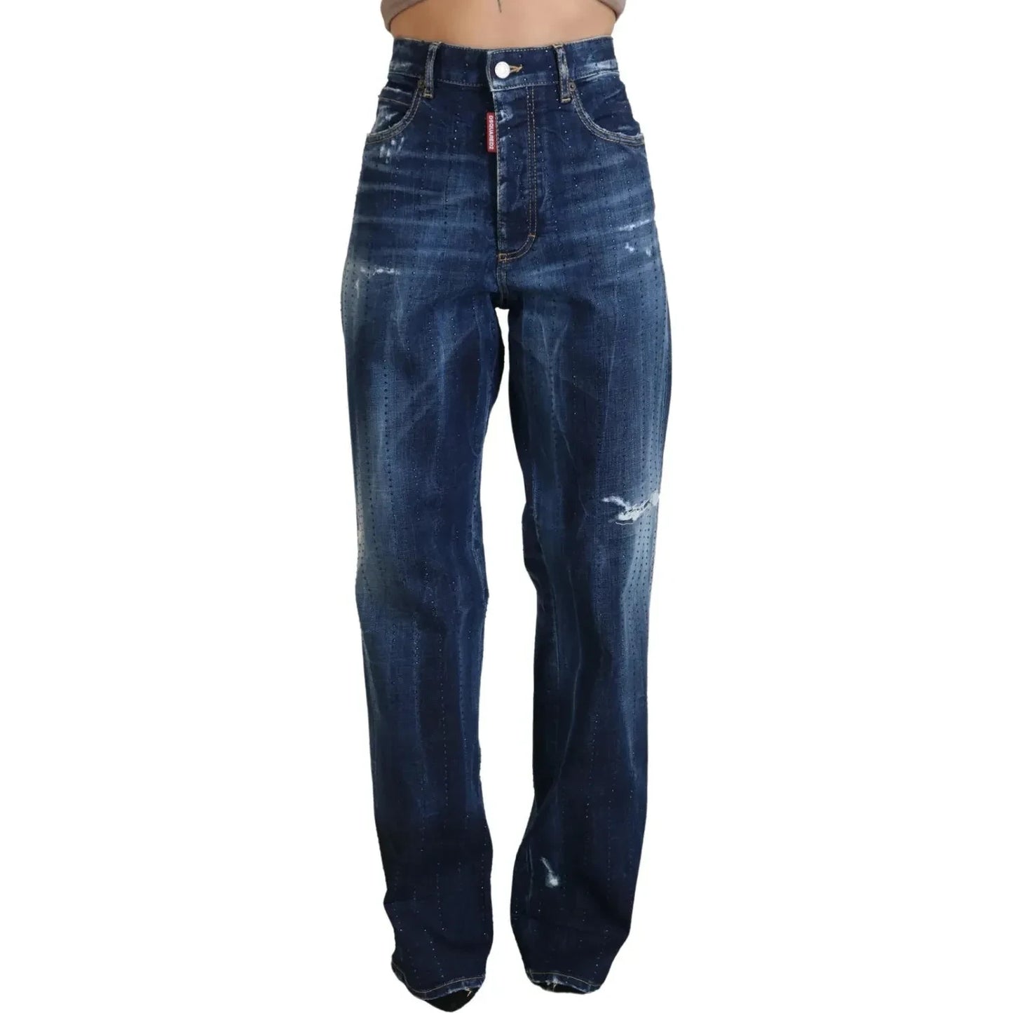 Dsquared² Blue High Waist Straight Denim Jeans San Diego PAN74500