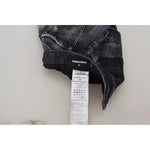 Dsquared² Black Checkered High Waist A-line Denim Mini Skirt SKI1892-38