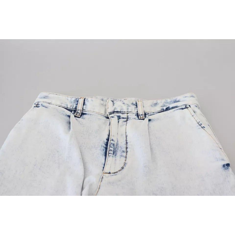 Dsquared² Light Blue Cotton High Waist Straight Denim Jeans PAN74518-38