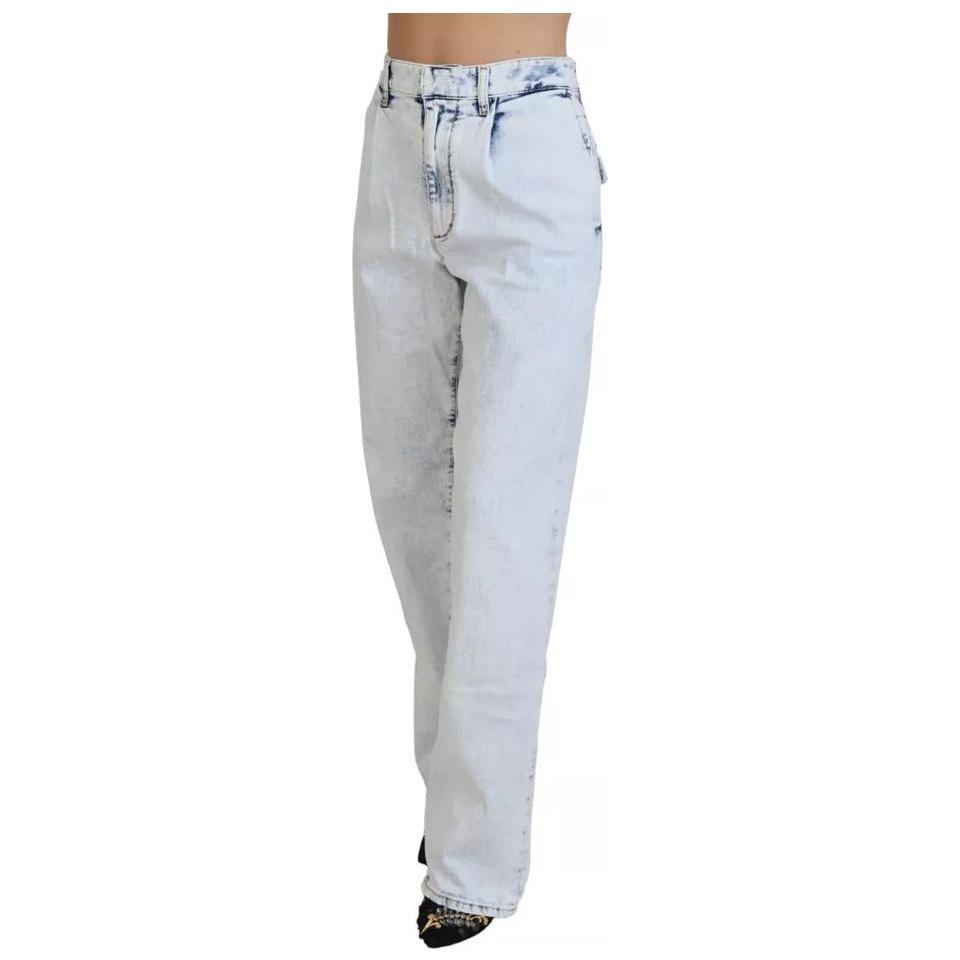 Dsquared² Light Blue Cotton High Waist Straight Denim Jeans PAN74518-38