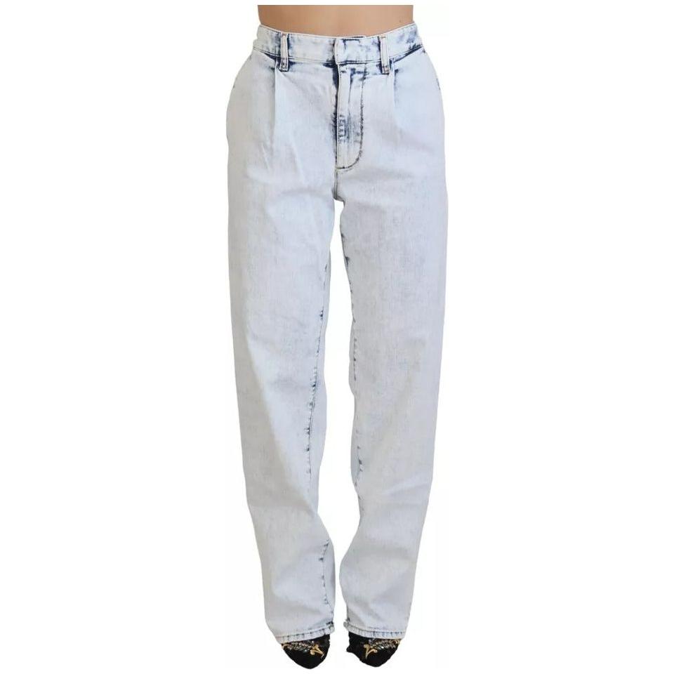 Dsquared² Light Blue Cotton High Waist Straight Denim Jeans PAN74518-38