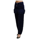 Dsquared² Blue Ruffles HighWaist Cotton Denim Boston Fit Pants PAN74524-38