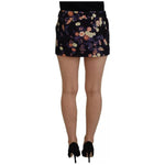 Dsquared² Black Floral Embroidery Mid Waist A-line Mini Skirt SKI1890-38