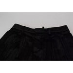 Dsquared² Black Pleated High Waist Wide Leg Cropped Pants PAN74528-38