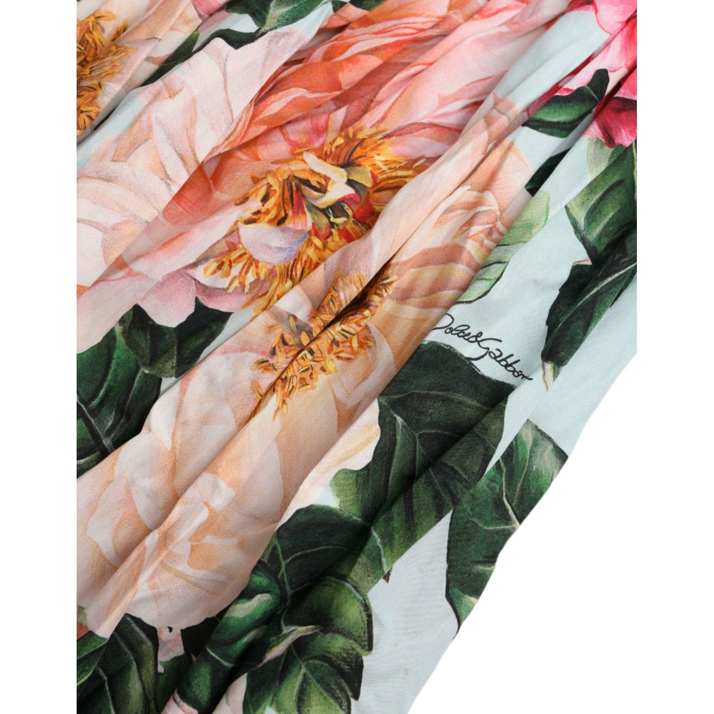 Dolce & Gabbana Multicolor Floral CottonAline Pleated Dress DR281171-46