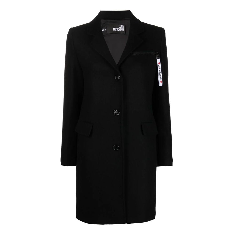 Love Moschino Black Wool Jackets & Coat LO-13073-IT40|S