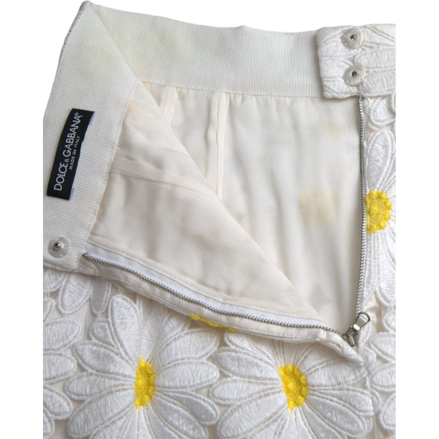 Dolce & Gabbana White Floral Pencil Straight Lace Skirt SKI1997-38