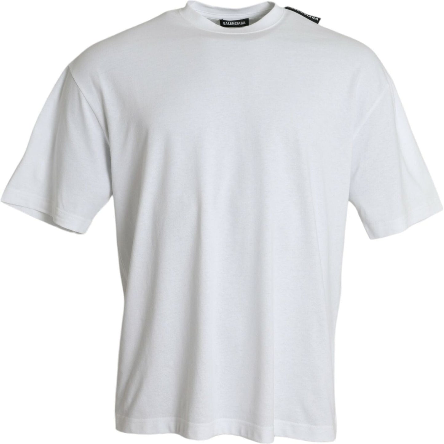 Balenciaga Off White Cotton Jersey Round Neck T-shirt TSH84961-S