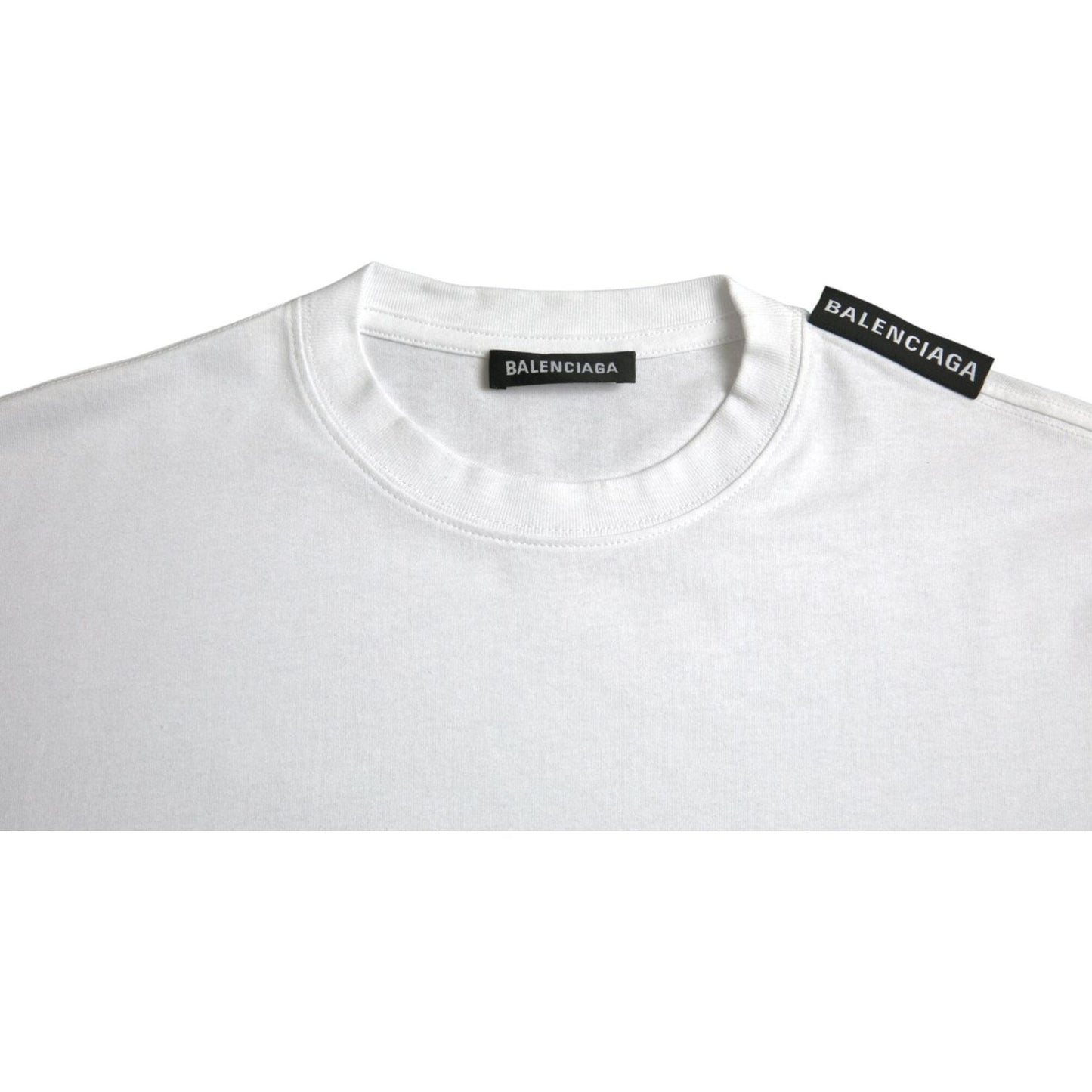Balenciaga Off White Cotton Jersey Round Neck T-shirt TSH84961-S