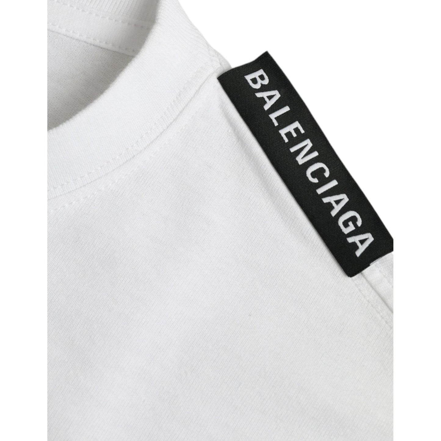 Balenciaga Off White Cotton Jersey Round Neck T-shirt TSH84961-S