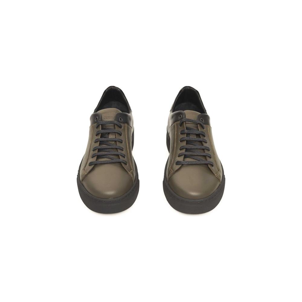 Cerruti 1881 Green Cowhide Men Sneaker CE-24450-EU42/US9
