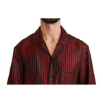 Dolce & Gabbana Black Red Zigzag Pattern Casual Shirt TSH4479-41
