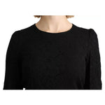 Dolce & Gabbana Black Lace Long Sleeves Blouse STAFF Top TSH4900-42