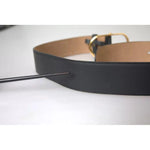 Dolce & Gabbana Black Leather Gold Oval Metal Buckle Belt WMB382-85