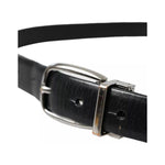 Dolce & Gabbana Black Leather Silver Metal Buckle Men Belt BEL9120-90