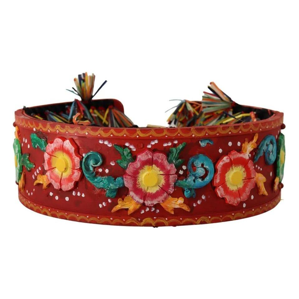 Dolce & Gabbana Multicolor Floral Wide Waist Carretto Belt BEL8294-65