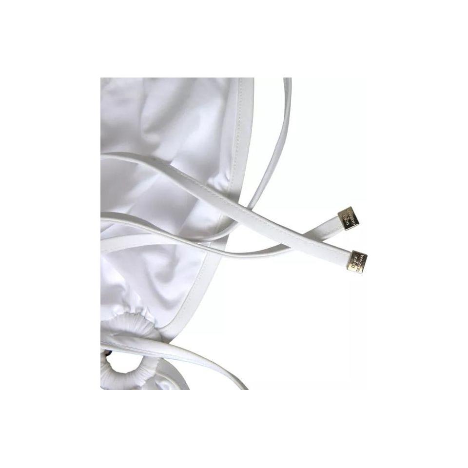 Dolce & Gabbana White Nylon Stretch Swimwear Top Bikini BIK1766-2