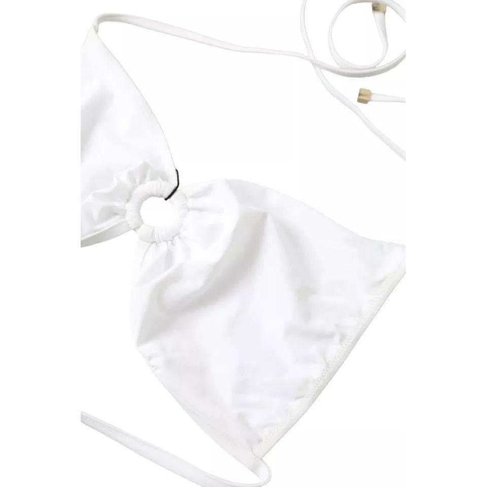 Dolce & Gabbana White Nylon Stretch Swimwear Top Bikini BIK1766-2