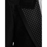 Dolce & Gabbana Black Silver Silk Single Breasted Coat Blazer JKT4045-50