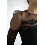 Dolce & Gabbana Black Sheer Floral Lace Sheath Midi Dress DR28889-42