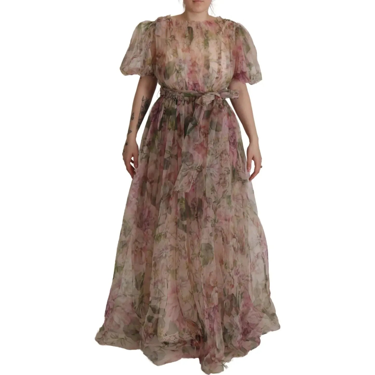 Dolce & Gabbana Multicolor Floral Print Long Maxi Gown Dress DR28738-40