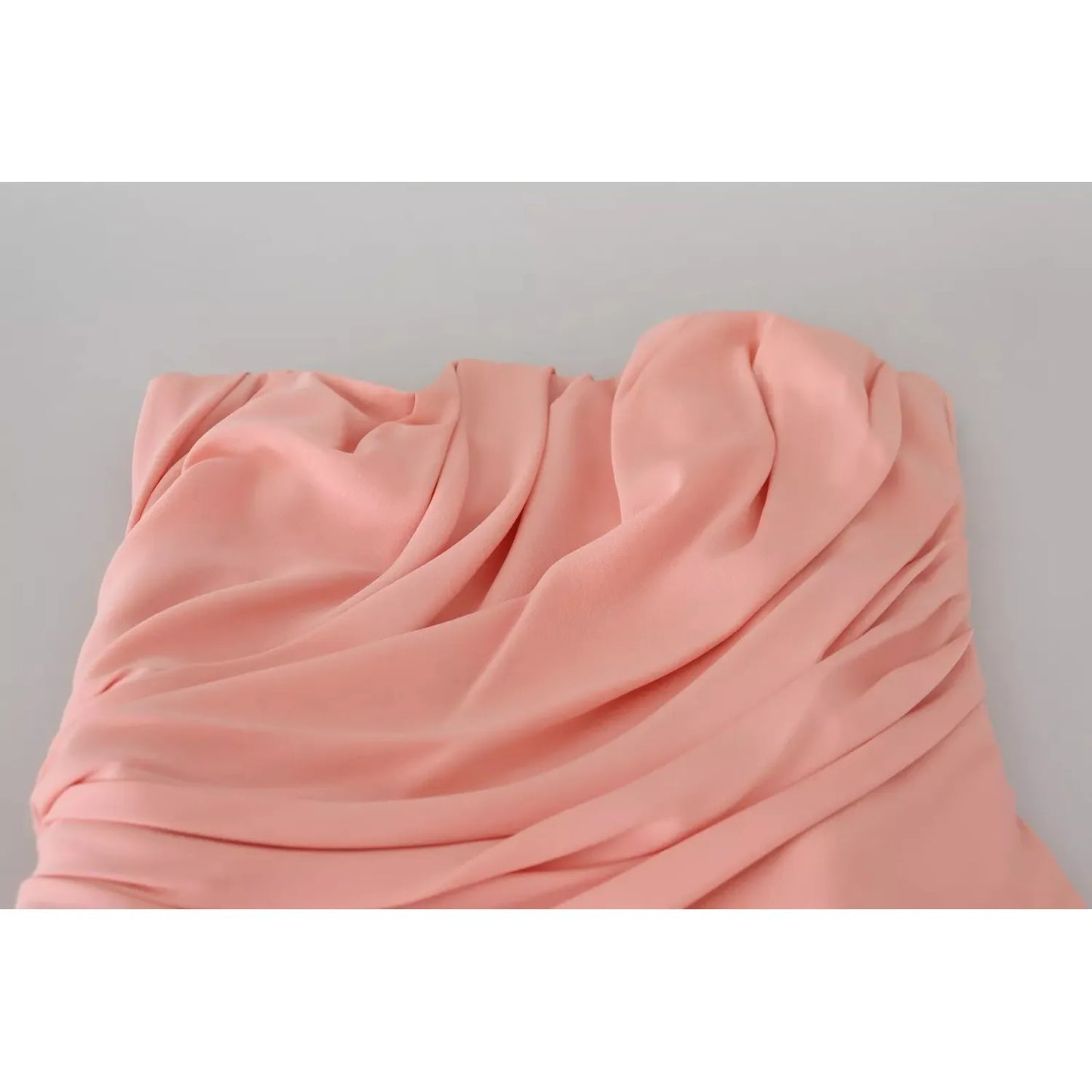 Dolce & Gabbana Pink Silk Stretch Strapless Sheath Dress DR28878#