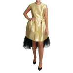 Dolce & Gabbana Polyester Gold Sleeveless A-line Tulle Dress DR2781-40