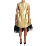 Dolce & Gabbana Polyester Gold Sleeveless A-line Tulle Dress DR2781-40