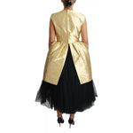 Dolce & Gabbana Polyester Gold Sleeveless A-line Tulle Dress DR2781-40