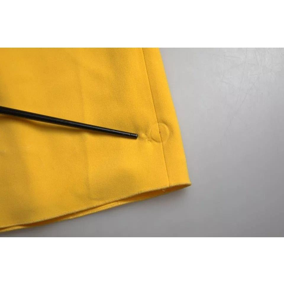 Dolce & Gabbana Yellow One Shoulder Side Slit Midi Dress DR28773-42