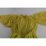 Dolce & Gabbana Yellow Shift A-line Silk Gown Dress DR2043-40