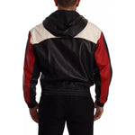 Dolce & Gabbana Black Leather Hooded Blouson Jacket JKT3033-46