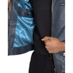 Dolce & Gabbana Blue Leather Full Zip Biker Blouson Jacket JKT4053-48