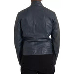 Dolce & Gabbana Blue Leather Full Zip Biker Blouson Jacket JKT4053-48