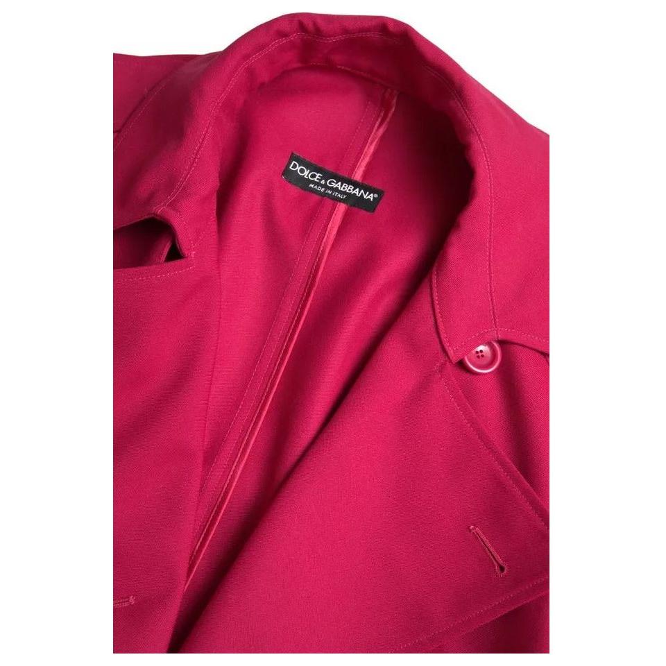 Dolce & Gabbana Dark Pink Double Breasted Trench Coat Jacket JKT3574-42