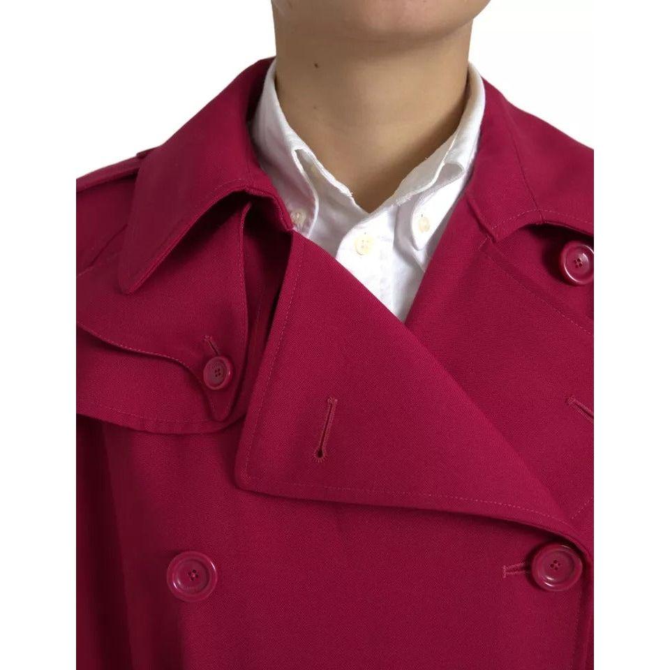 Dolce & Gabbana Dark Pink Double Breasted Trench Coat Jacket JKT3574-42