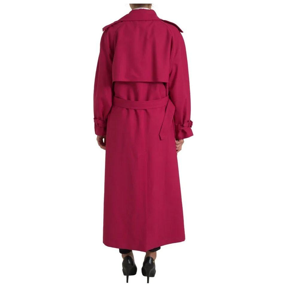 Dolce & Gabbana Dark Pink Double Breasted Trench Coat Jacket JKT3574-42