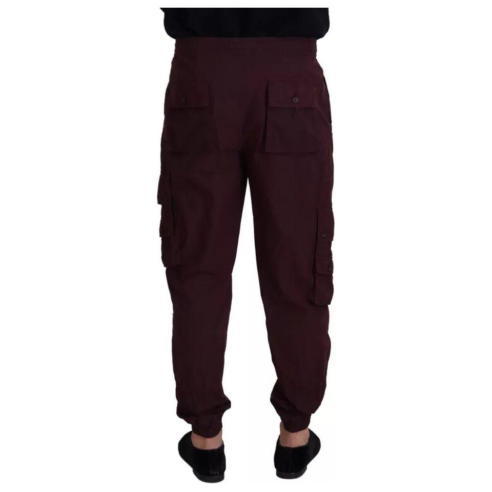Dolce & Gabbana Bordeaux Cargo Jogger Trouser Cotton Pants PAN73203-54