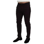 Dolce & Gabbana Brown Skinny Men Cotton Stretch Pants PAN73370-50