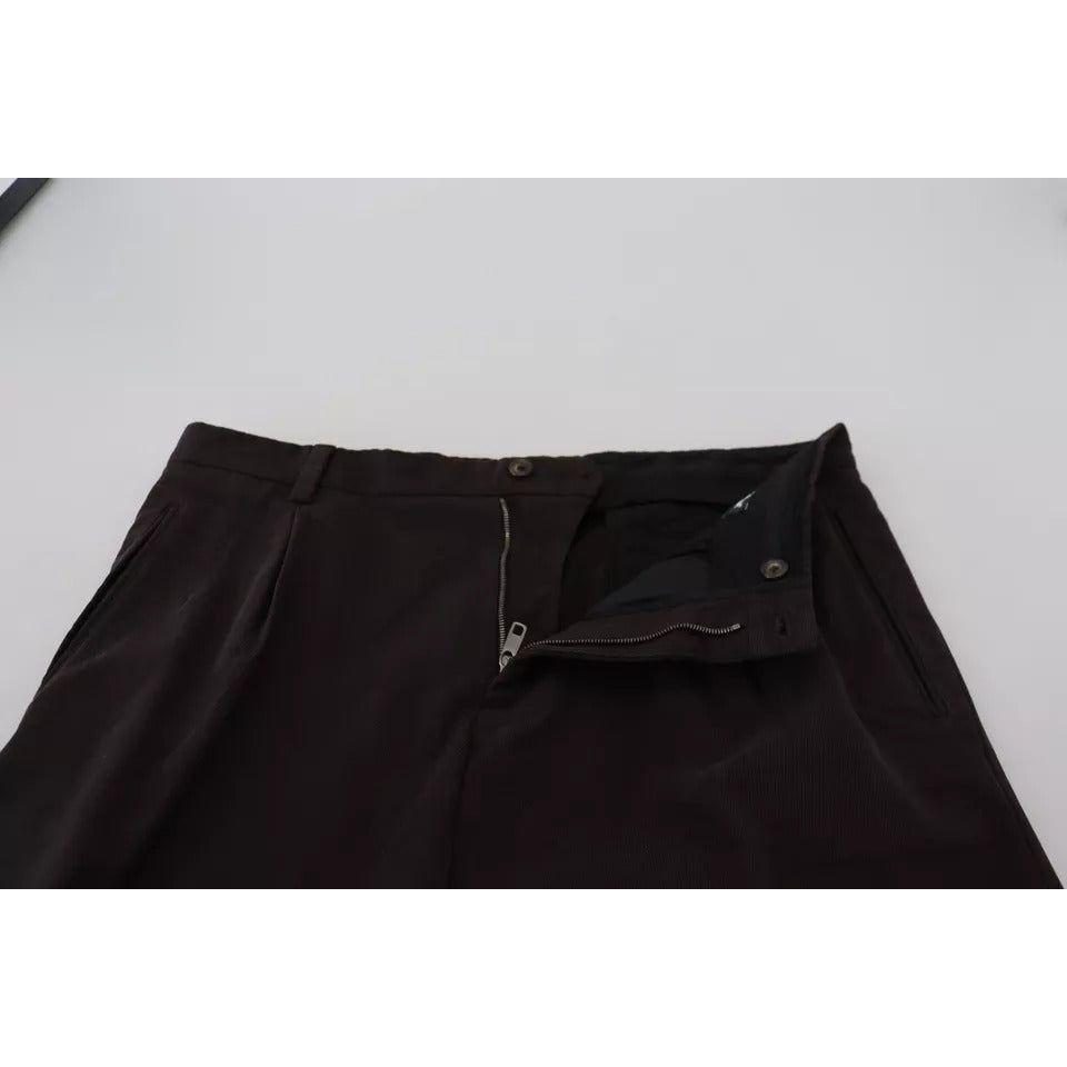 Dolce & Gabbana Brown Skinny Men Cotton Stretch Pants PAN73370-50