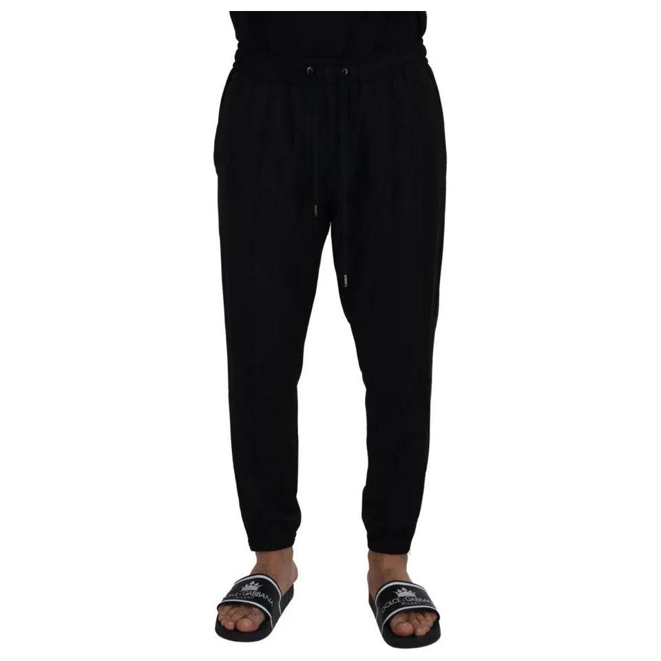 Dolce & Gabbana Black Jogger Jogging Wool Pants PAN72970-52