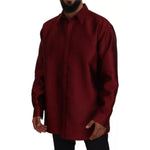 Dolce & Gabbana Bordeaux Cotton Long Sleeve Men Formal Shirt JKT3586-40