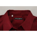 Dolce & Gabbana Bordeaux Cotton Long Sleeve Men Formal Shirt JKT3586-40