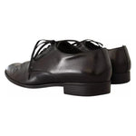 Dolce & Gabbana Black Leather Derby Dress Formal Shoes MV4039-41.5