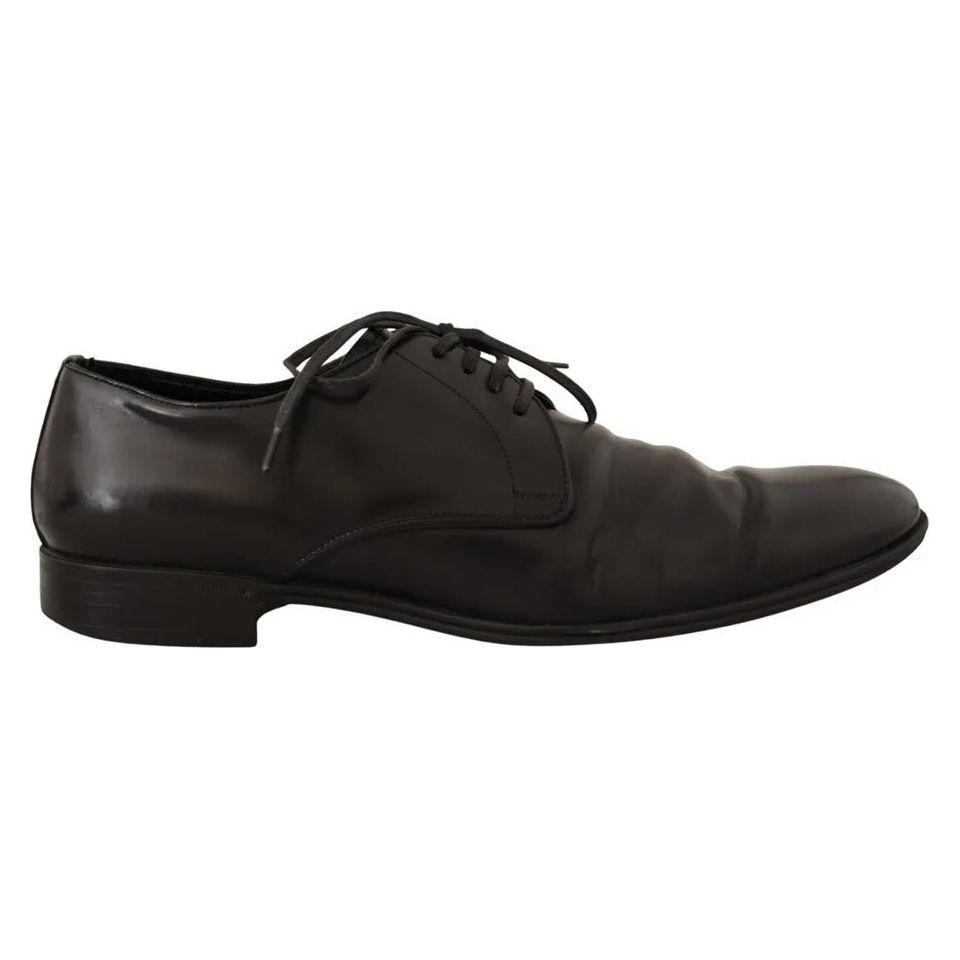 Dolce & Gabbana Black Leather Derby Dress Formal Shoes MV4039-41.5