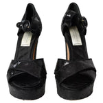 Dolce & Gabbana Black Sequin Ankle Strap Heels Sandals Shoes LA10916-38