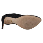 Dolce & Gabbana Black Stretch Socks Taormina Lace Boots Shoes LA10000-36