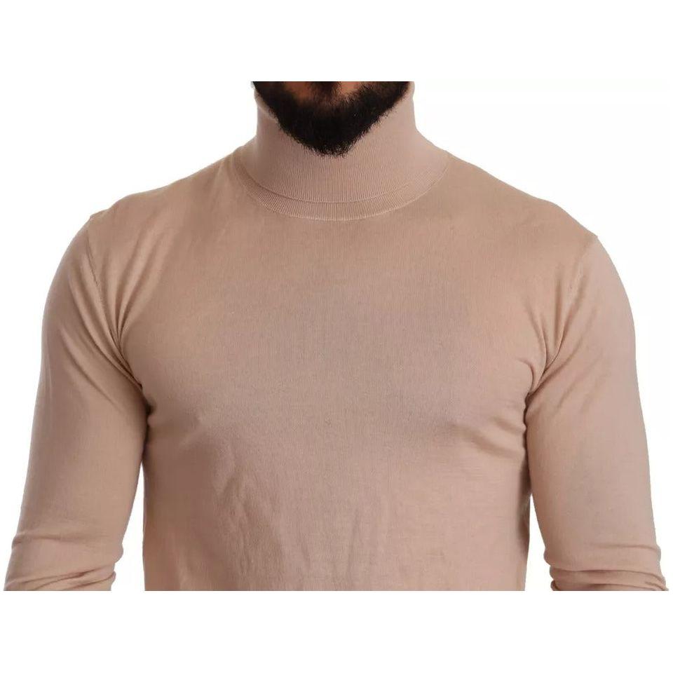 Dolce & Gabbana Beige Cashmere Turtleneck Pullover Sweater TSH6528-50