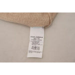 Dolce & Gabbana Beige Virgin Wool Crew Neck Pullover Sweater TSH7946-46