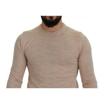 Dolce & Gabbana Beige Virgin Wool Crew Neck Pullover Sweater TSH7946-46
